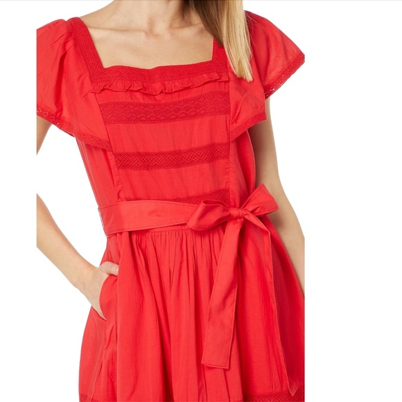 Draper James Red Tie Waist Peasant Dress NWT size XXL - Picture 3 of 16